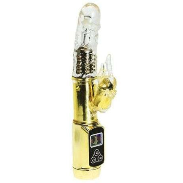 Vibratore rabbit oro con 5 funzioni di vibrazione e rotazione